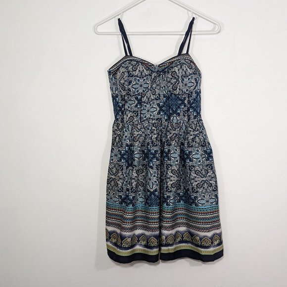 NWT American Rag Smocked Spaghetti Strap Mini Summer Beach Flowy Dress Small S - Picture 1 of 9